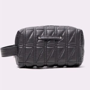 Nwt French Connection Eloise Box Quilt Cosmetic Pouch with Handle